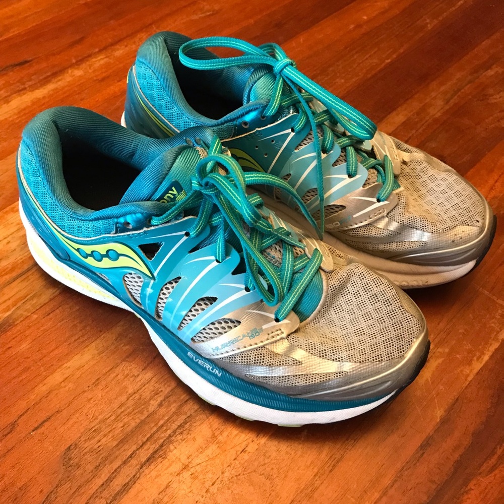 Saucony Everun ISO Series Hurricane 2 Running Shoes Women's 7 Blue Gray
